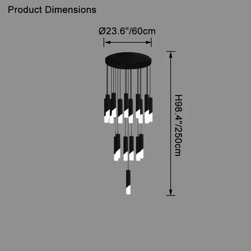 WOMO Cylinder Cascading Chandelier-WM2532 - Image 22