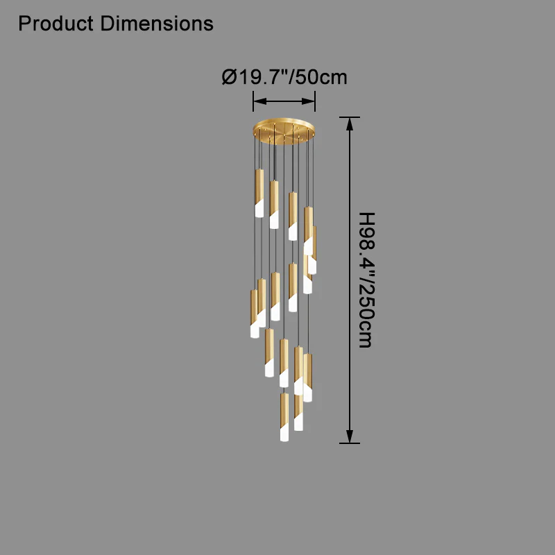 WOMO Cylinder Cascading Chandelier-WM2532 - Image 30