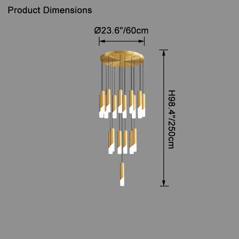 WOMO Cylinder Cascading Chandelier-WM2532 - Image 32