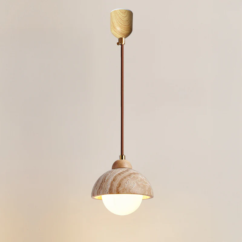 WOMO Cylinder/Dome Travertine Pendant Light-WM3090 - Image 11