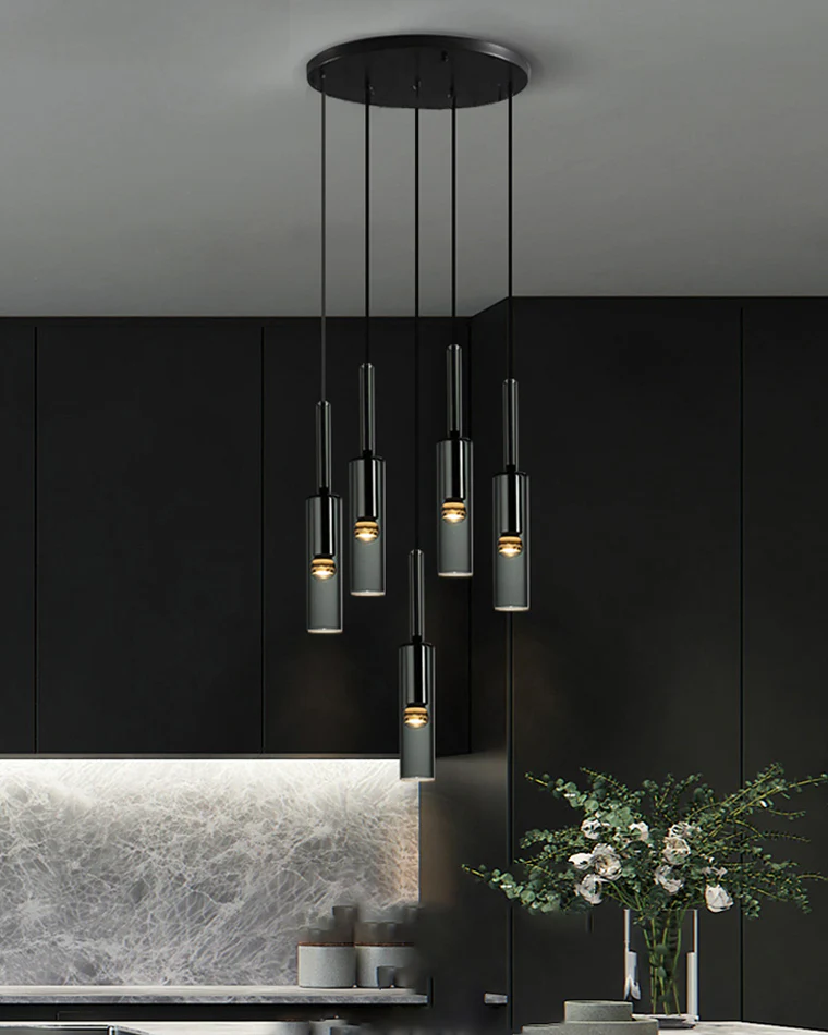 WOMO Cylinder Smoked Glass Chandelier-WM2771 - Image 10