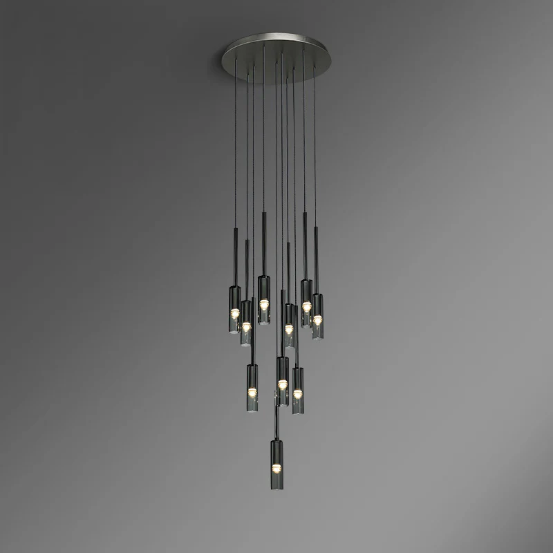 WOMO Cylinder Smoked Glass Chandelier-WM2771 - Image 12