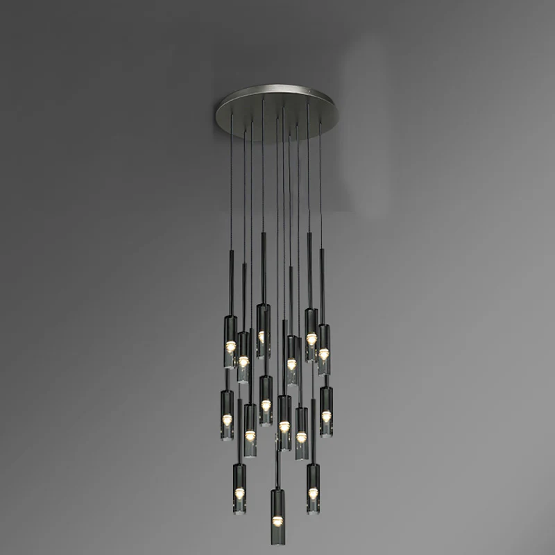 WOMO Cylinder Smoked Glass Chandelier-WM2771 - Image 14