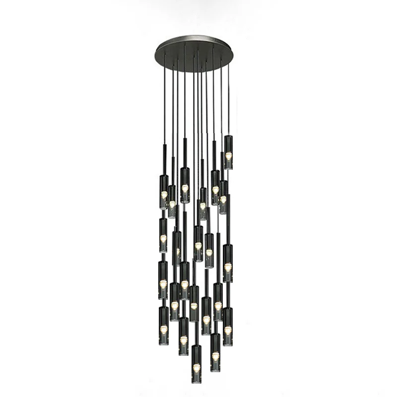 WOMO Cylinder Smoked Glass Chandelier-WM2771 - Image 16