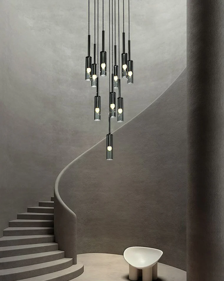 WOMO Cylinder Smoked Glass Chandelier-WM2771 - Image 6