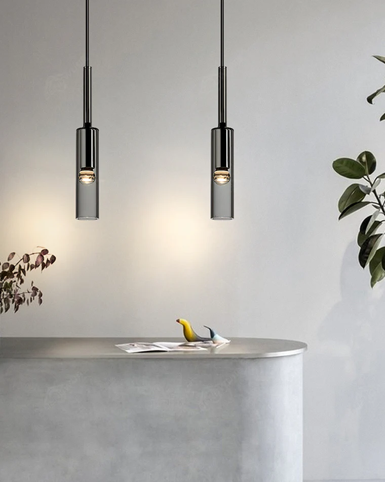 WOMO Cylinder Smoked Glass Chandelier-WM2771 - Image 8