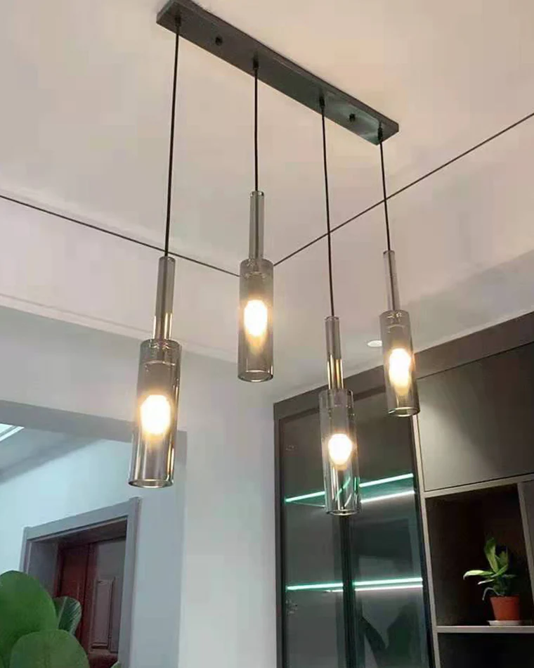 WOMO Cylinder Smoked Glass Kitchen Chandelier-WM2772 - Image 10