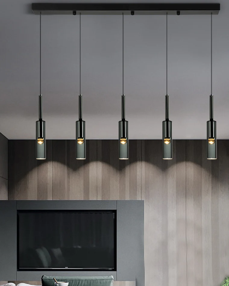 WOMO Cylinder Smoked Glass Kitchen Chandelier-WM2772 - Image 2