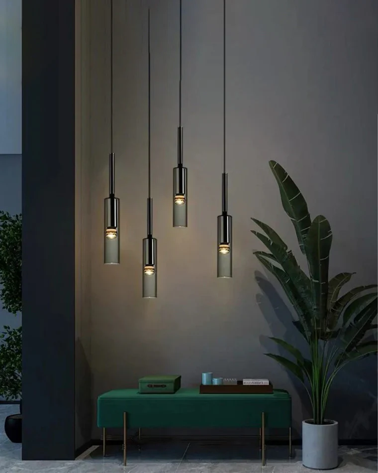 WOMO Cylinder Smoked Glass Kitchen Chandelier-WM2772 - Image 3