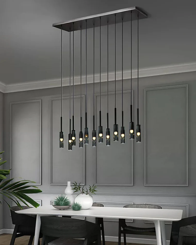 WOMO Cylinder Smoked Glass Kitchen Chandelier-WM2772 - Image 4