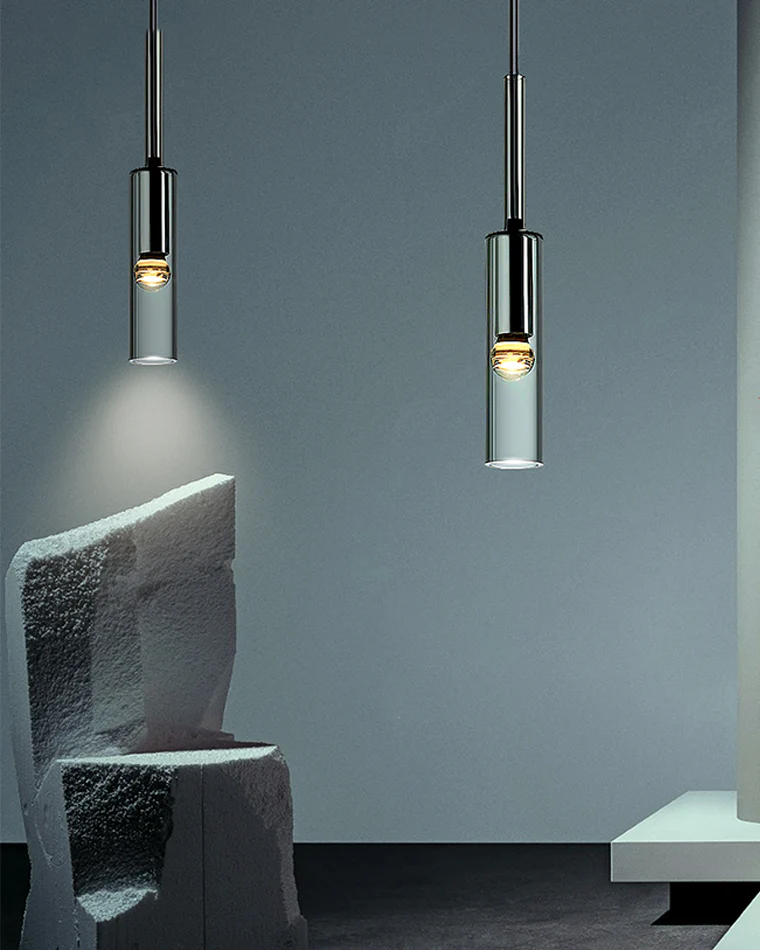 WOMO Cylinder Smoked Glass Kitchen Chandelier-WM2772 - Image 5