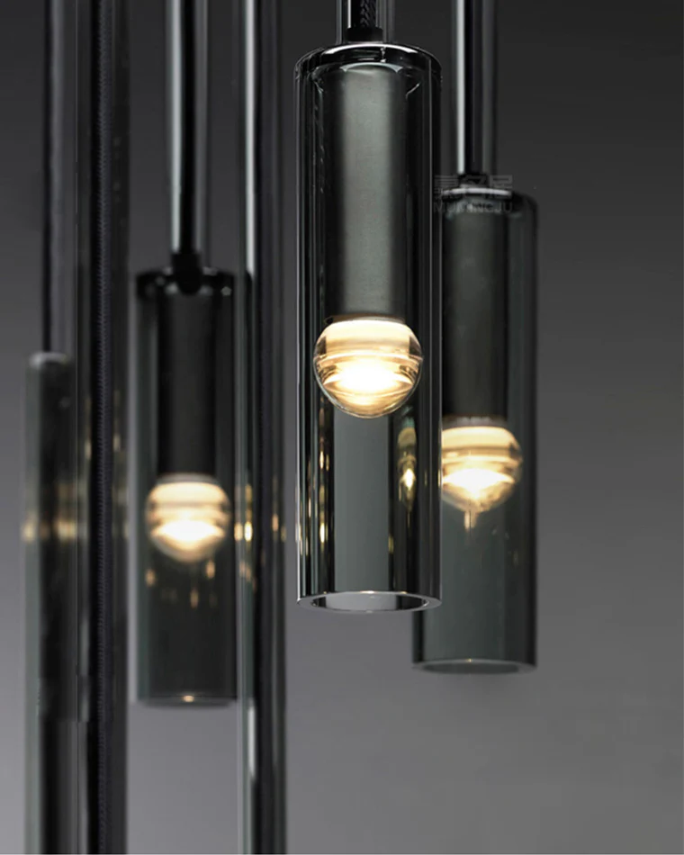 WOMO Cylinder Smoked Glass Kitchen Chandelier-WM2772 - Image 7