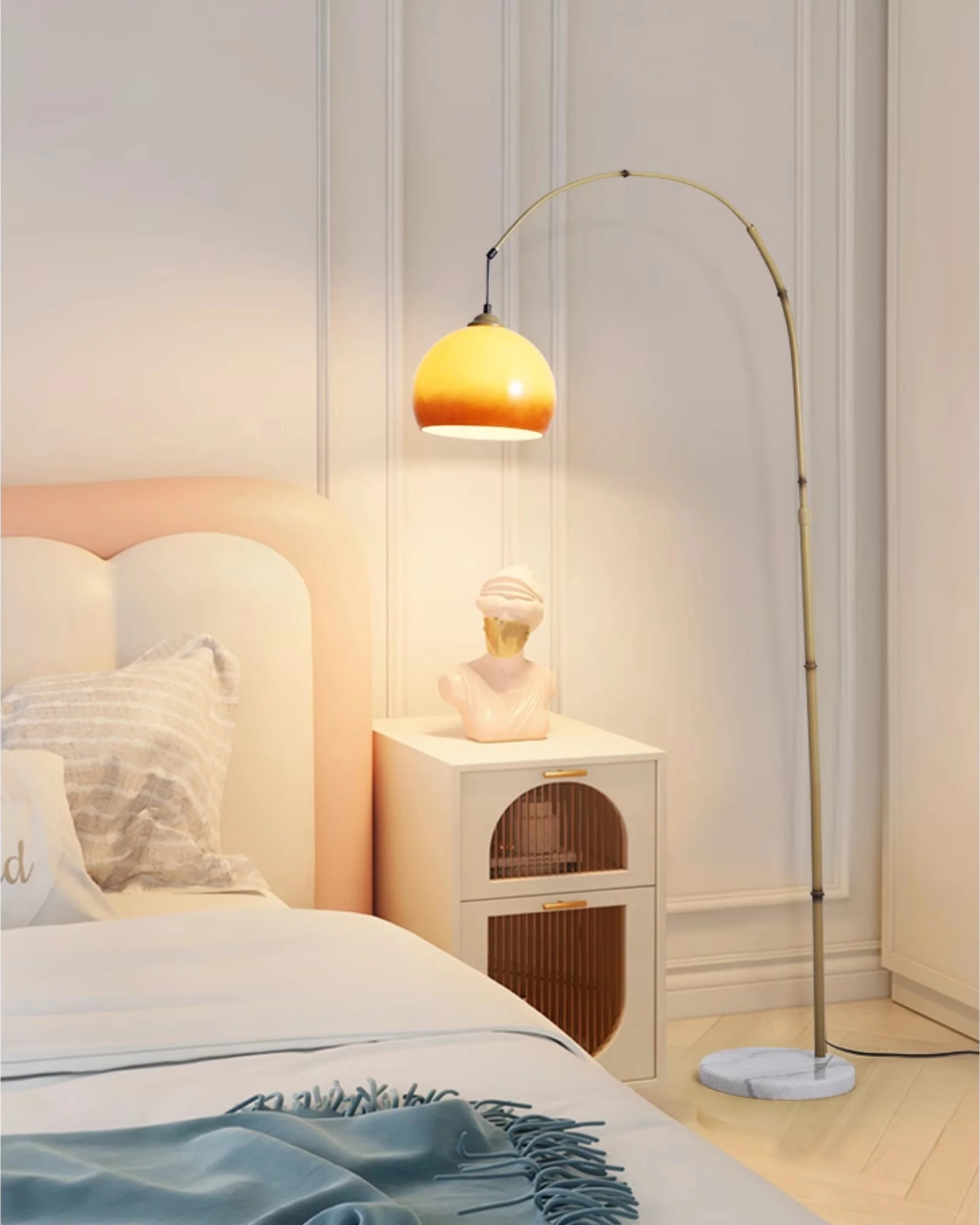 WOMO Hanging Bamboo Arc Floor Lamp-WM7133 - Image 2