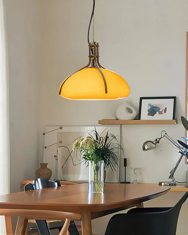 WOMO Pumpkin Glass Dome Pendant Light-WM2675 - Image 2