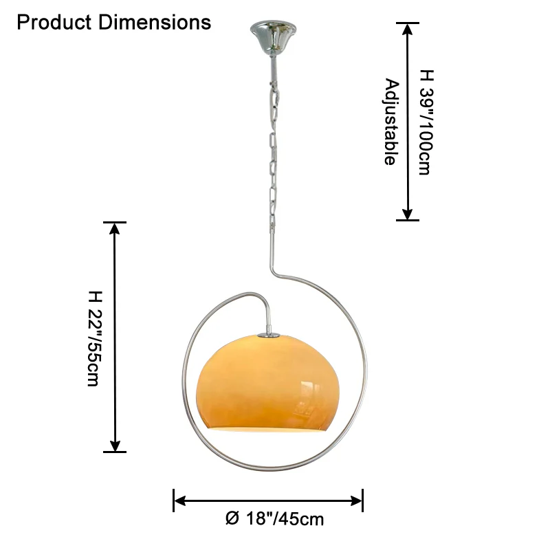 WOMO Dome Glass Adjustable Pendant Light-WM2834 - Image 17