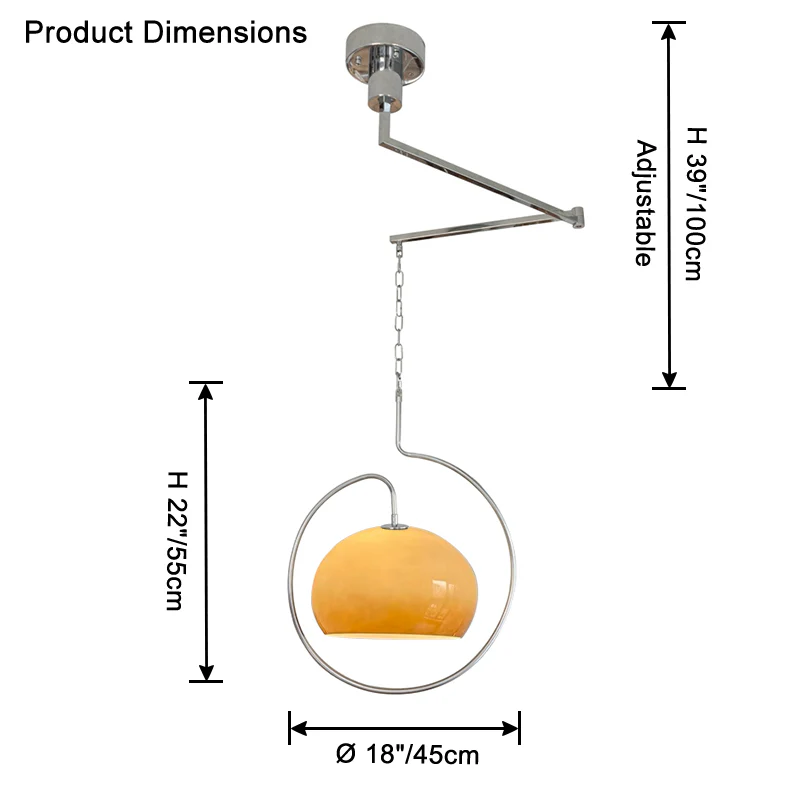WOMO Dome Glass Adjustable Pendant Light-WM2834 - Image 19
