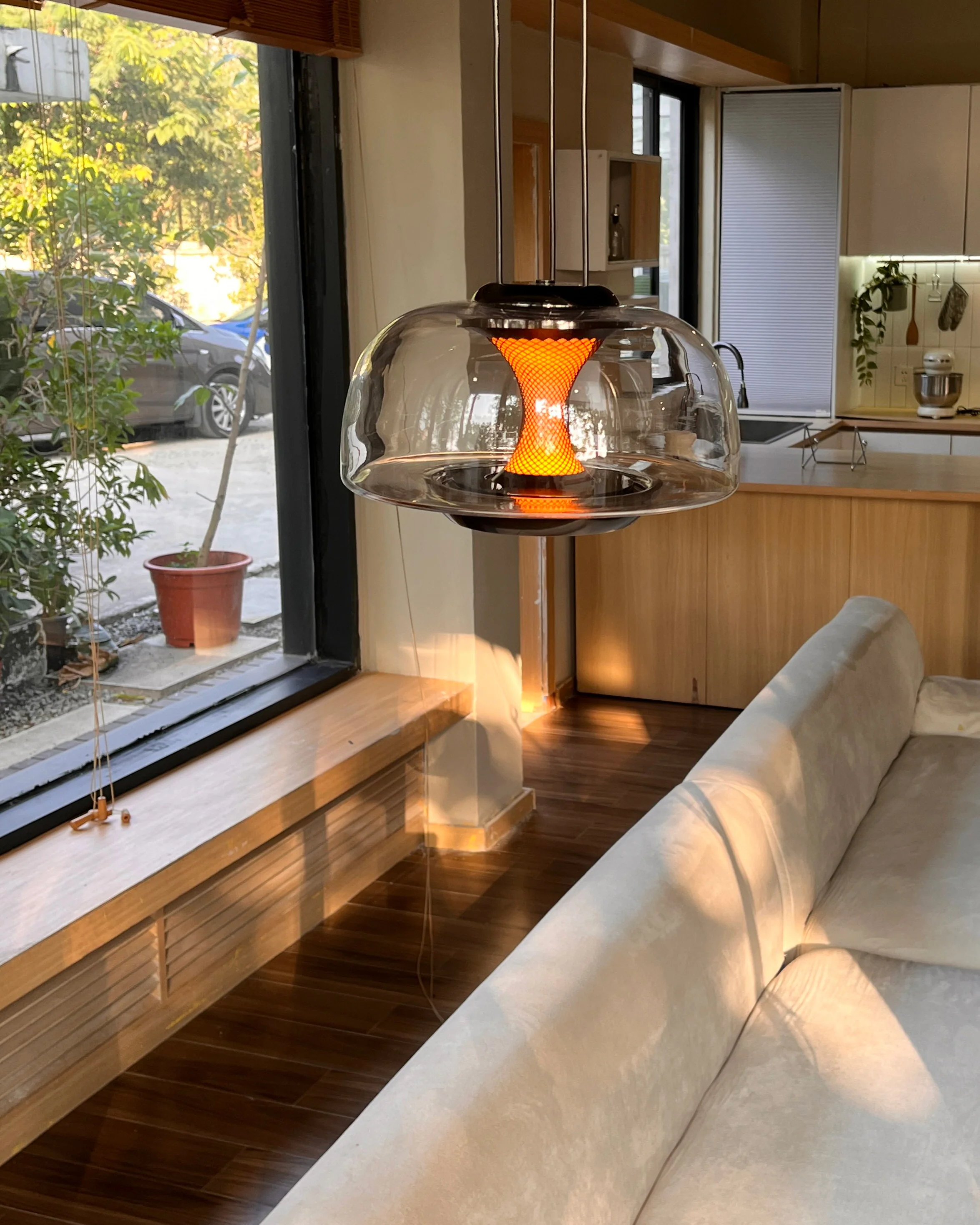 WOMO Dome Glass Sunset Glow Pendant Light - WM3322 - Image 2