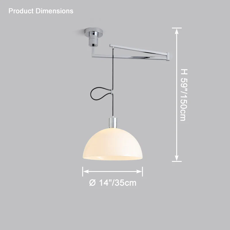 WOMO Glass Dome Offset Pendant Light-WM2591 - Image 13