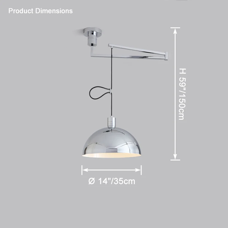 WOMO Glass Dome Offset Pendant Light-WM2591 - Image 19