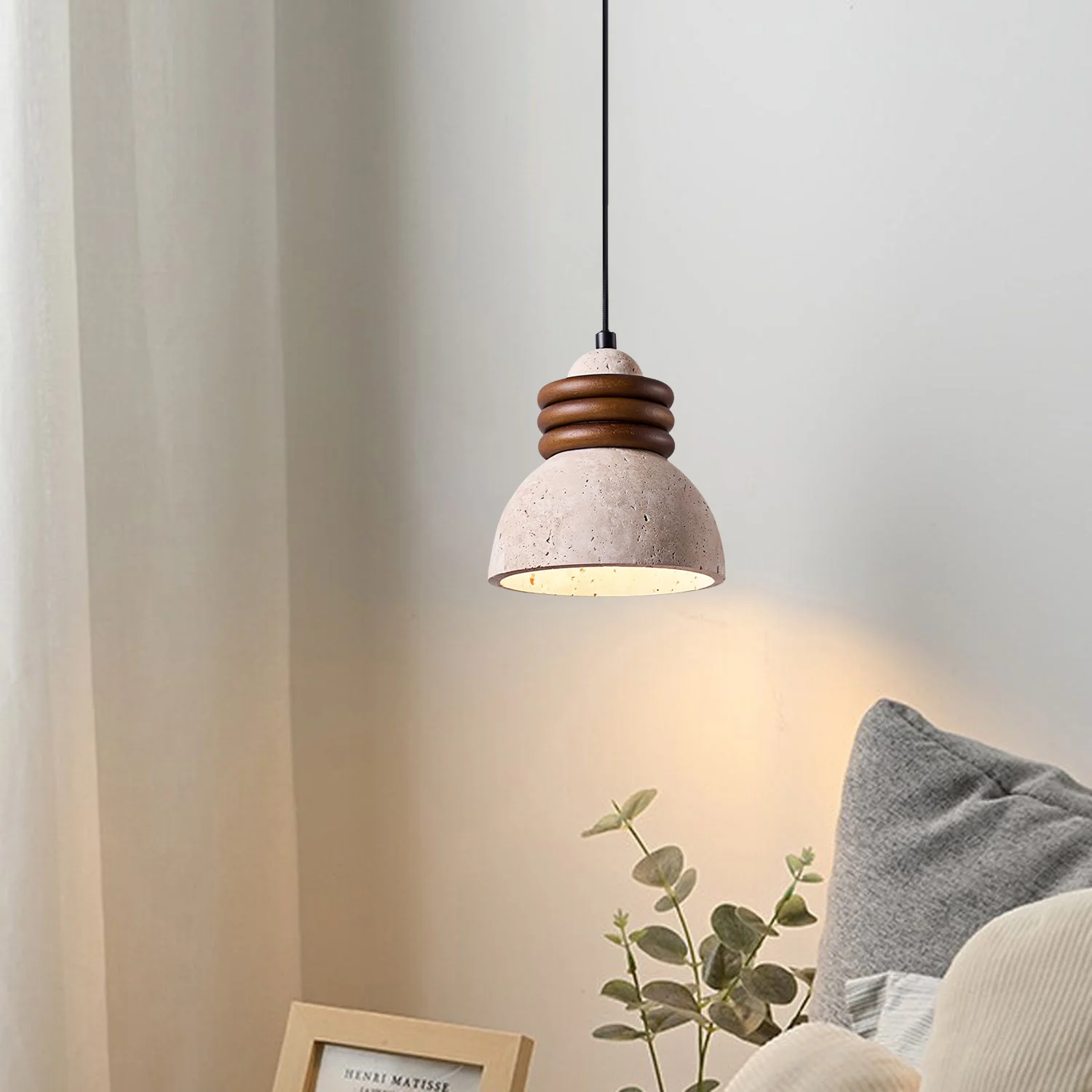 WOMO Dome Travertine Pendant Light-WM3097 - Image 6