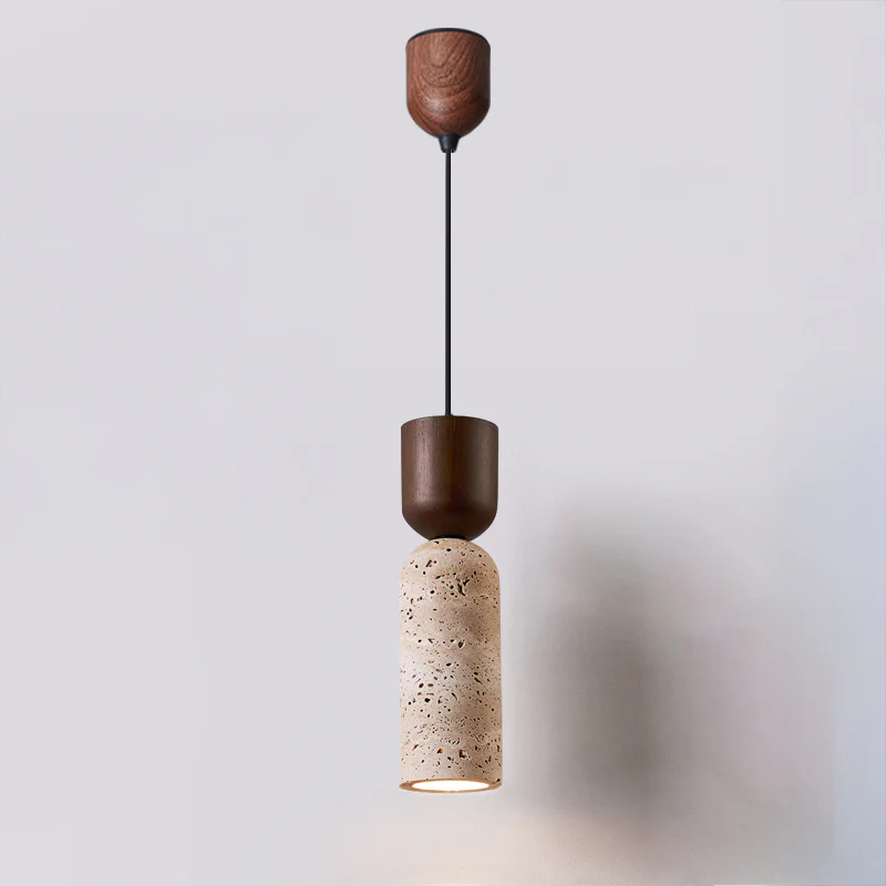 WOMO Dome Wood Travertine Pendant Light-WM3088 - Image 7