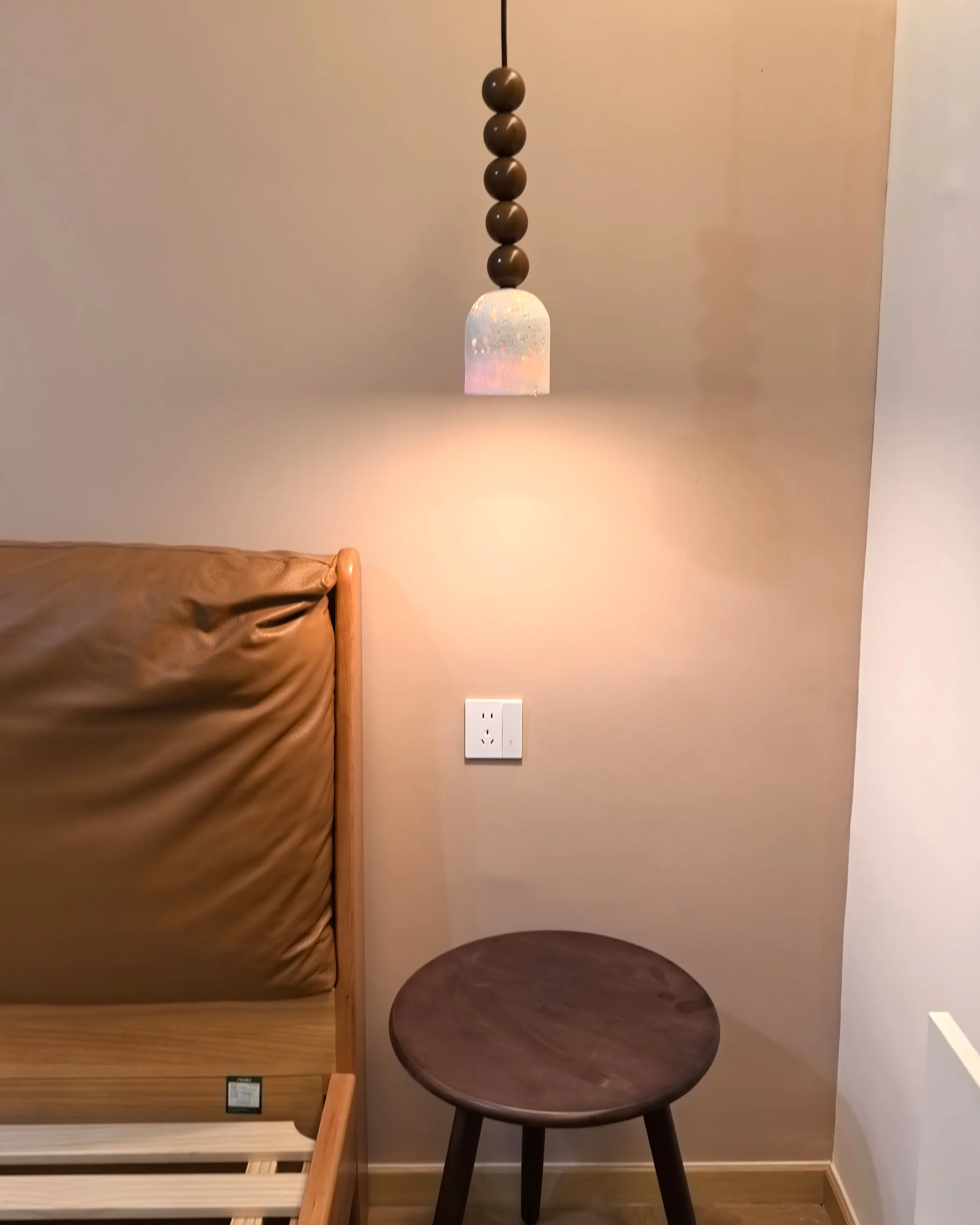 WOMO Dome Wood Travertine Pendant Light-WM3092 - Image 3