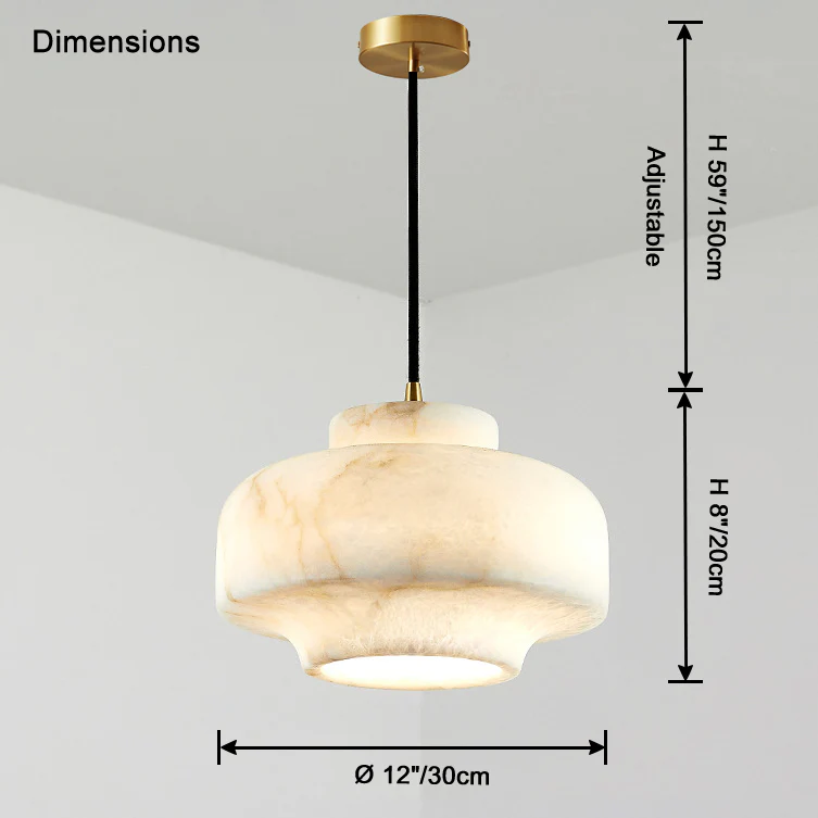 WOMO Drum Alabaster Pendant Light-WM2841 - Image 10