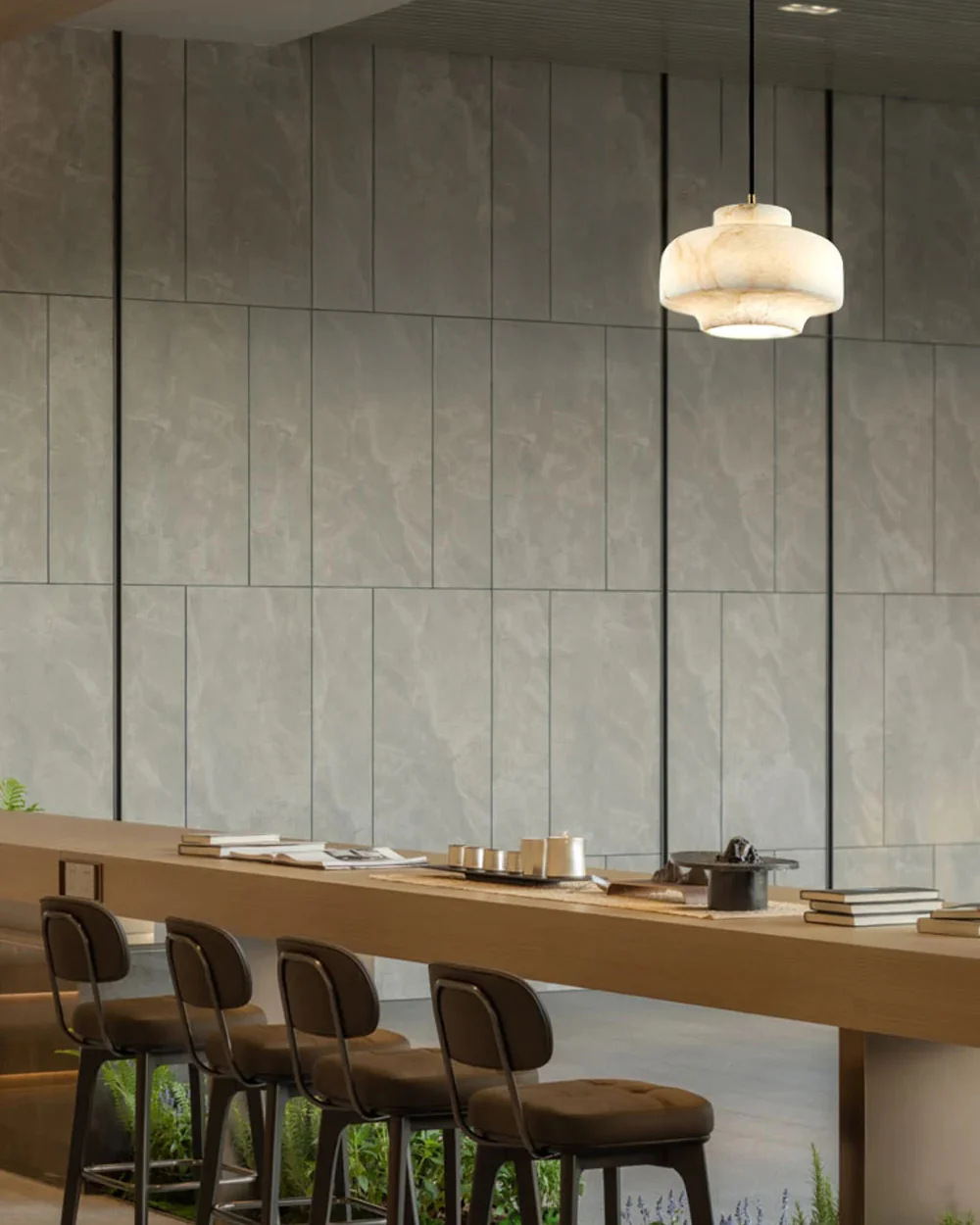 WOMO Drum Alabaster Pendant Light-WM2841 - Image 4