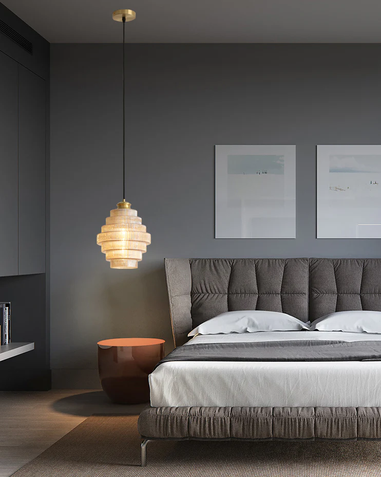 WOMO Drum Glass Pendant Light-WM2996 - Image 4