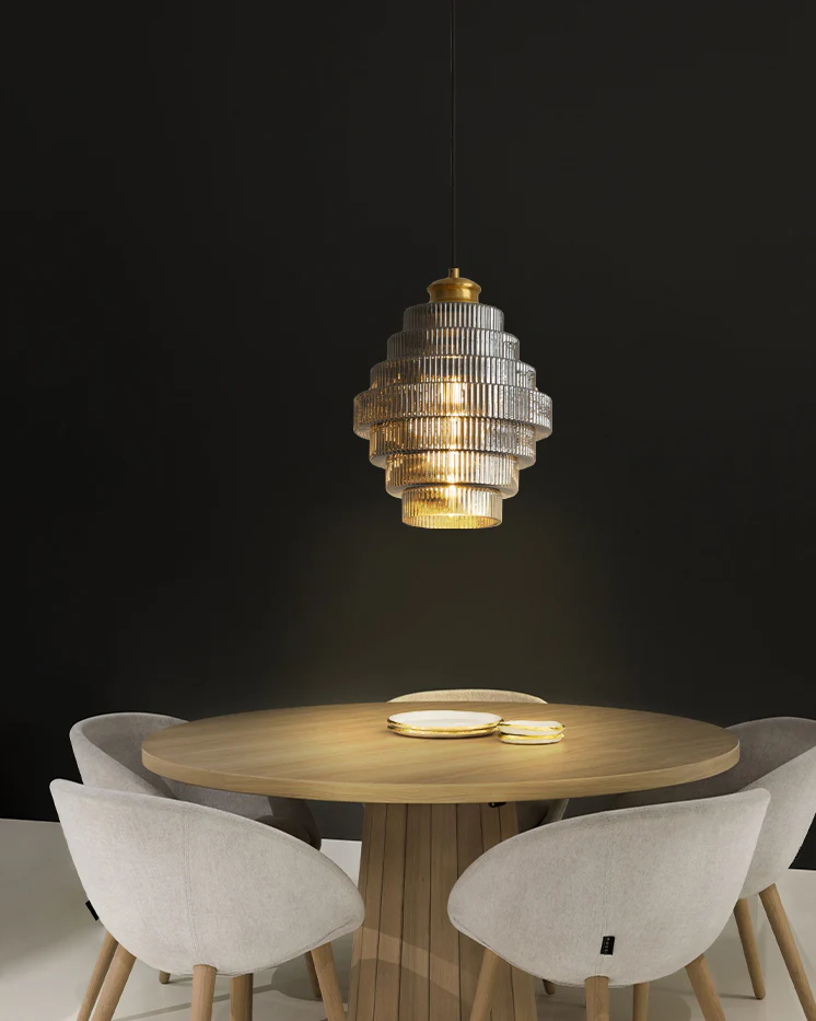 WOMO Drum Glass Pendant Light-WM2996 - Image 6