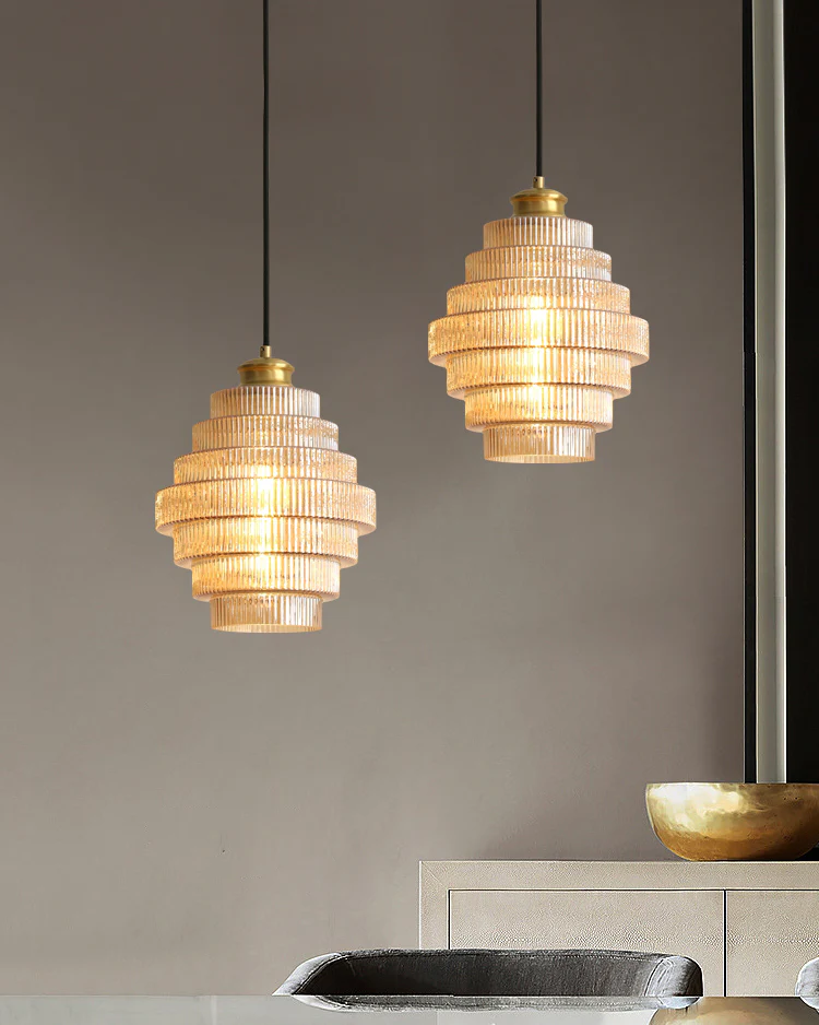 WOMO Drum Glass Pendant Light-WM2996 - Image 7
