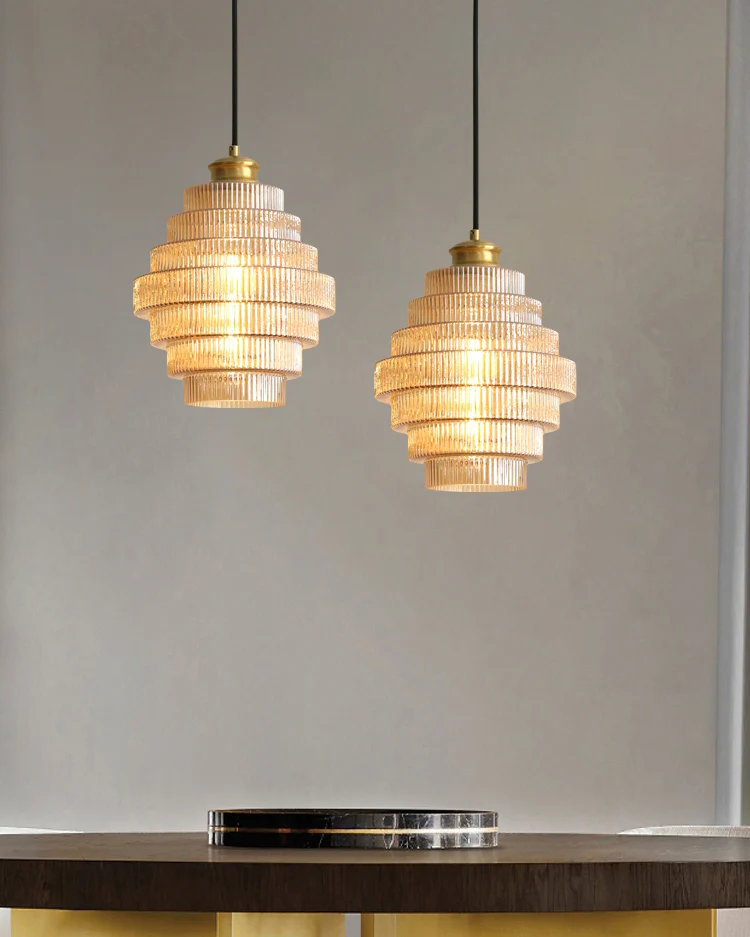 WOMO Drum Glass Pendant Light-WM2996 - Image 8
