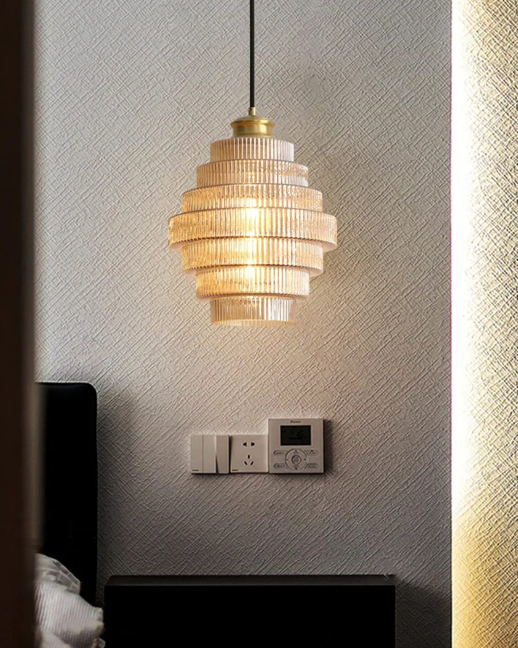 WOMO Drum Glass Pendant Light-WM2996 - Image 9