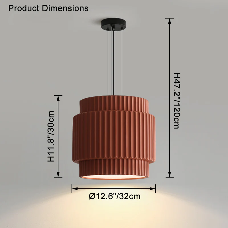 WOMO Ribbed Drum Pendant Light-WM2469 - Image 20