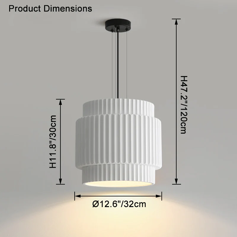 WOMO Ribbed Drum Pendant Light-WM2469 - Image 22