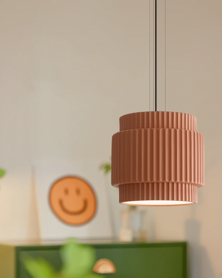 WOMO Ribbed Drum Pendant Light-WM2469 - Image 3
