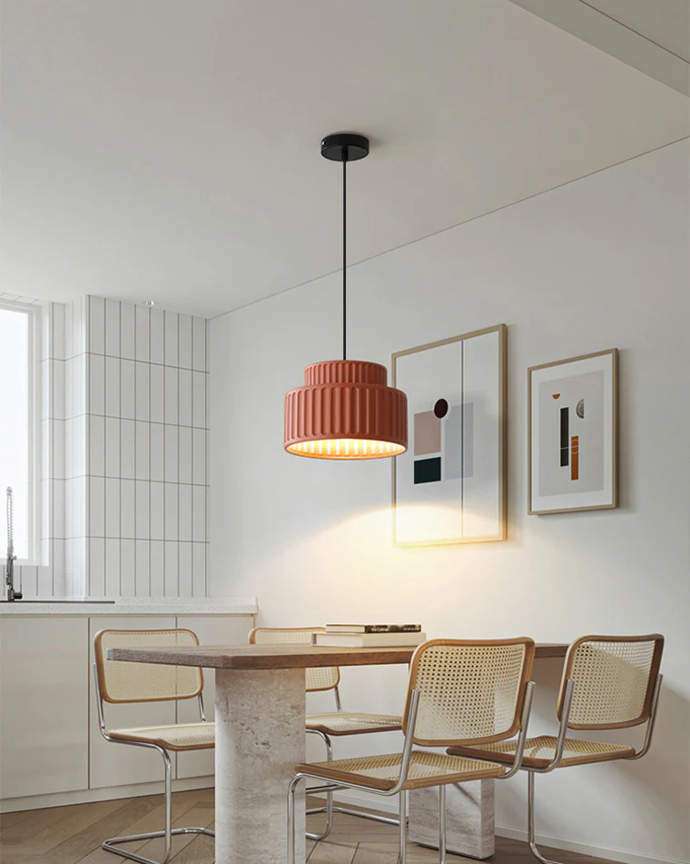 WOMO Ribbed Drum Pendant Light-WM2469 - Image 6