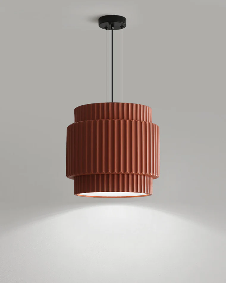 WOMO Ribbed Drum Pendant Light-WM2469 - Image 9
