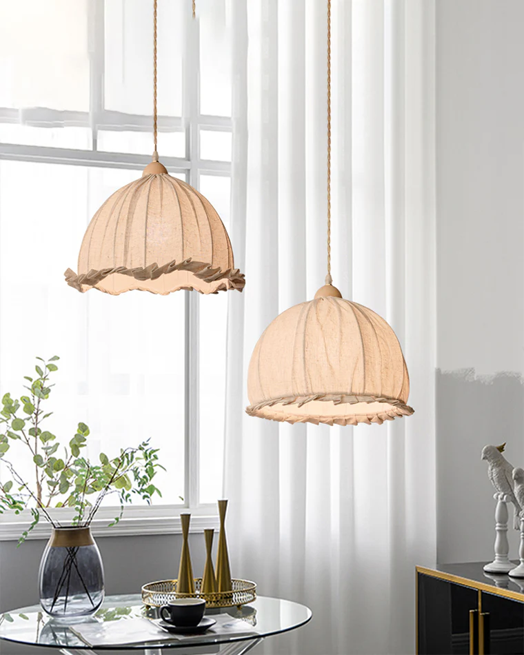 WOMO Dome Linen Pendant Light-WM2939 - Image 4