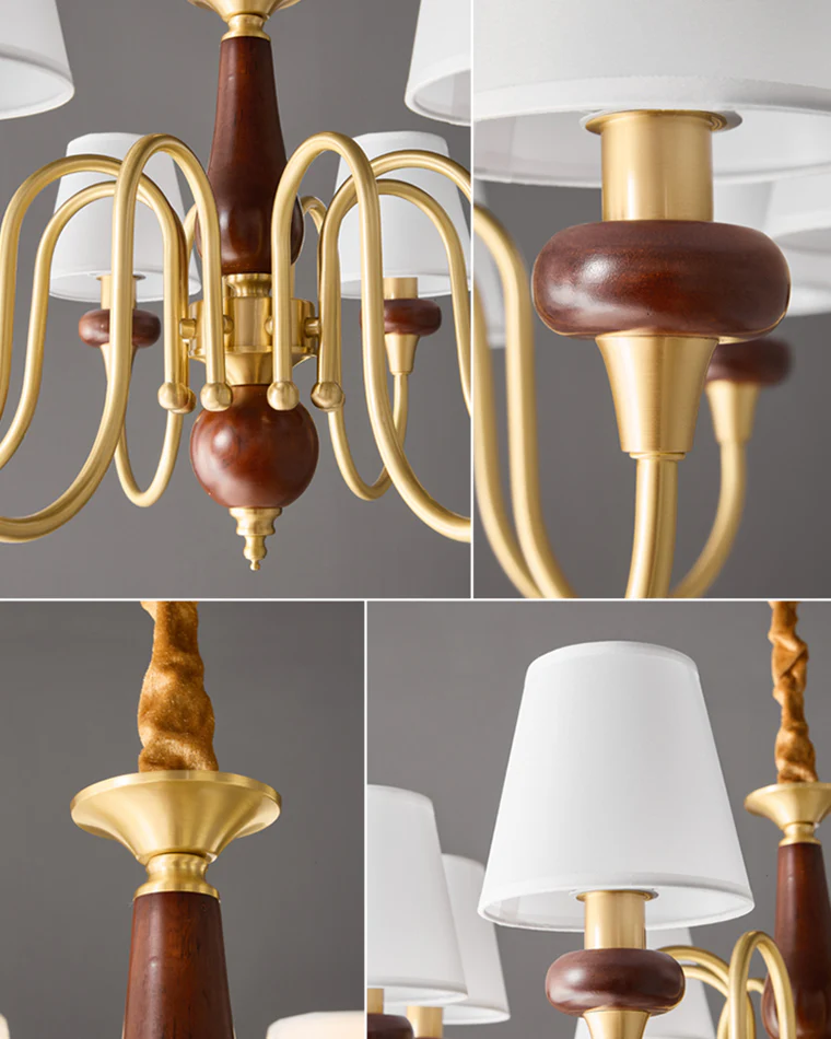 WOMO Fabric Shaded Chandelier-WM2954 - Image 11