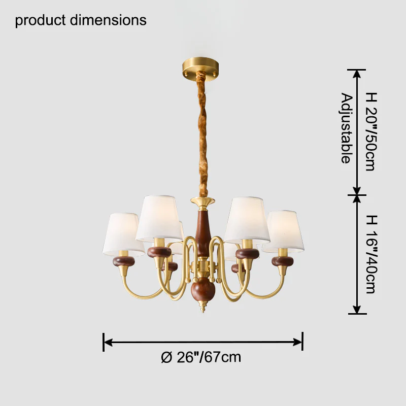 WOMO Fabric Shaded Chandelier-WM2954 - Image 14