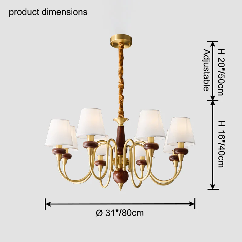 WOMO Fabric Shaded Chandelier-WM2954 - Image 16