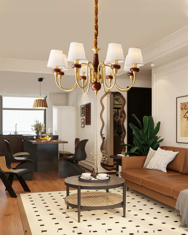 WOMO Fabric Shaded Chandelier-WM2954 - Image 4