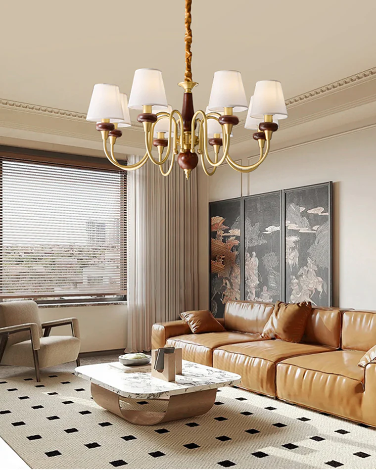 WOMO Fabric Shaded Chandelier-WM2954 - Image 6