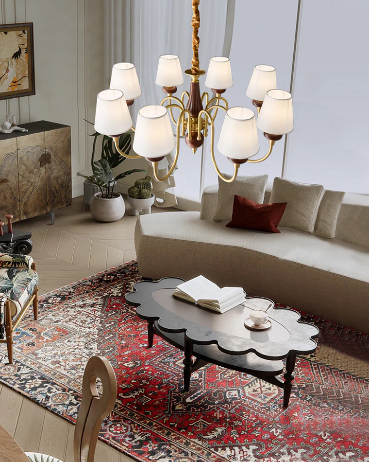 WOMO Fabric Shaded Chandelier-WM2954 - Image 9