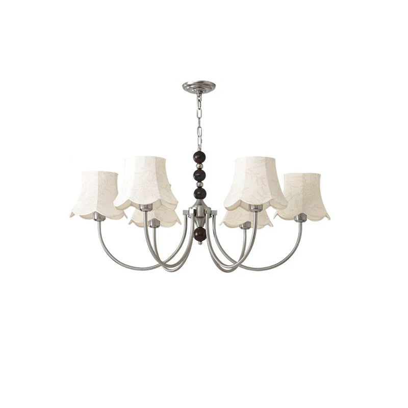 WOMO Fabric Shaded Swoop Arm Chandelier-WM2369 - Image 12