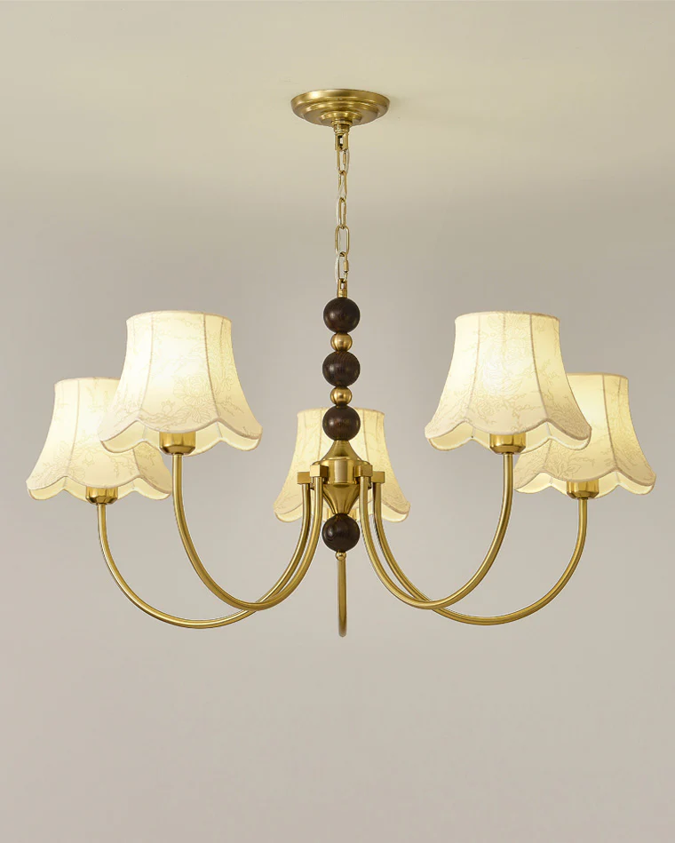 WOMO Fabric Shaded Swoop Arm Chandelier-WM2369 - Image 7