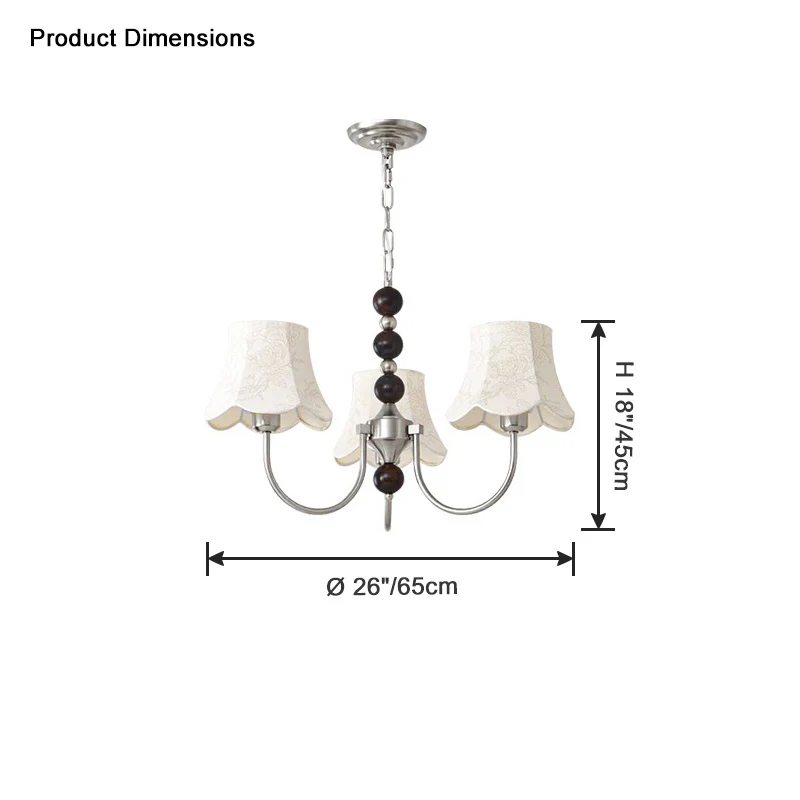 WOMO Fabric Shaded Swoop Arm Chandelier-WM2369 - Image 9