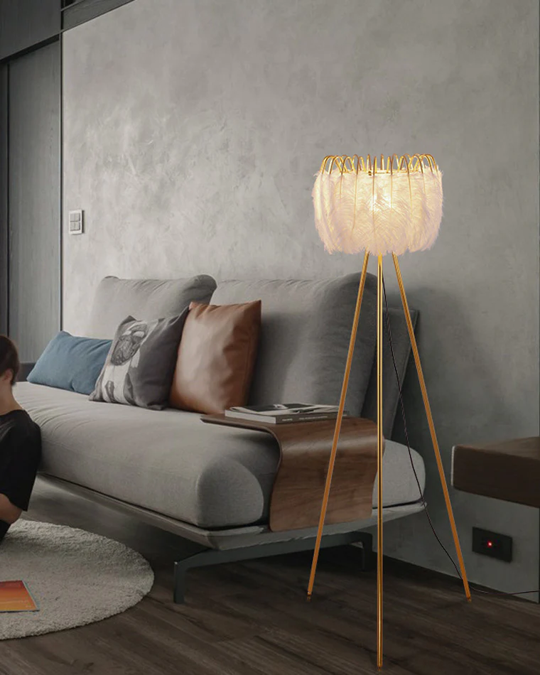 WOMO Tripod Feather Floor Lamp-WM7051 - Image 2