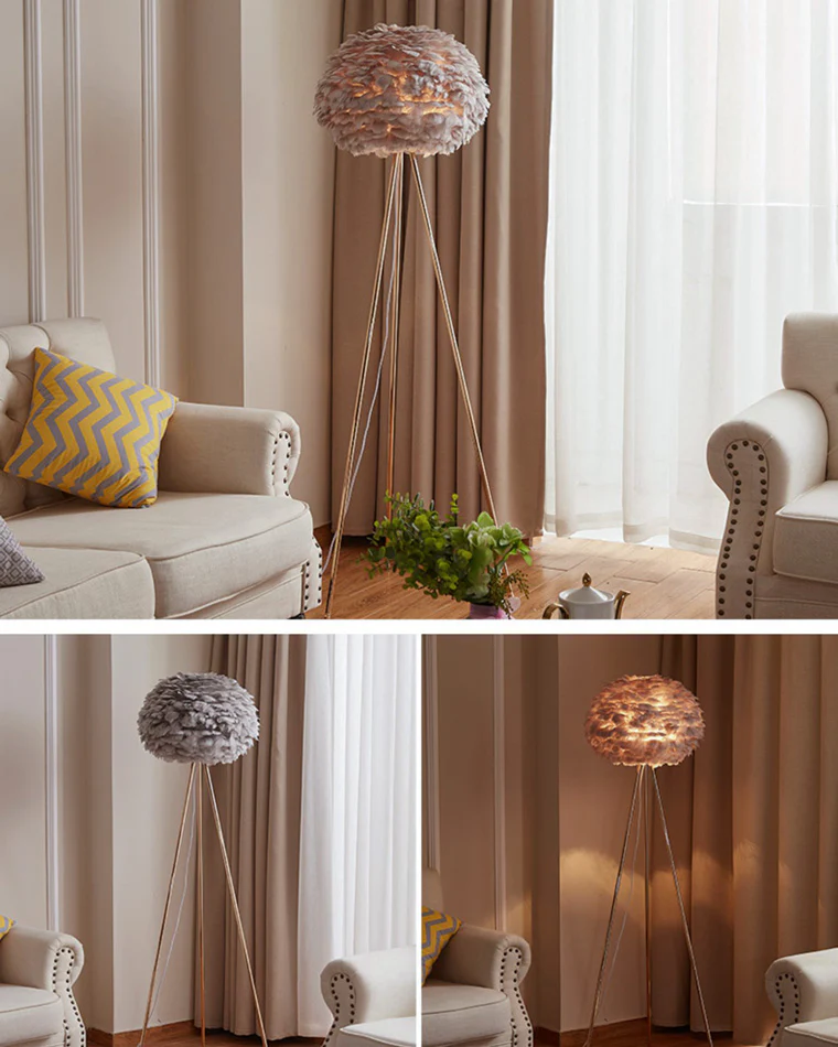 WOMO Feather Tripod Floor Lamp-WM7053 - Image 9